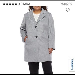 NWT- plus size Liz Claiborne grey wool Pea Coat